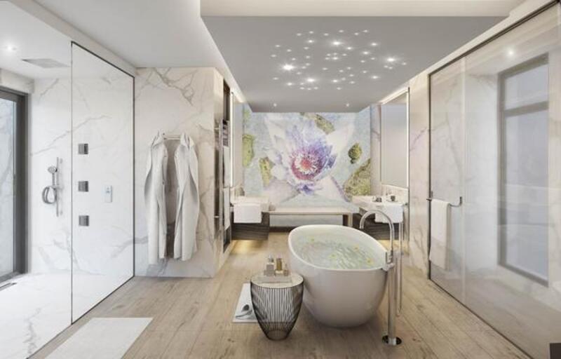 Phòng tắm sang trọng với thiết kế bồn tắm đẹp đặt giữa phòng