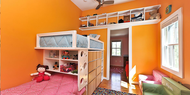 Màu sơn phòng ngủ đẹp cho con gái màu cam