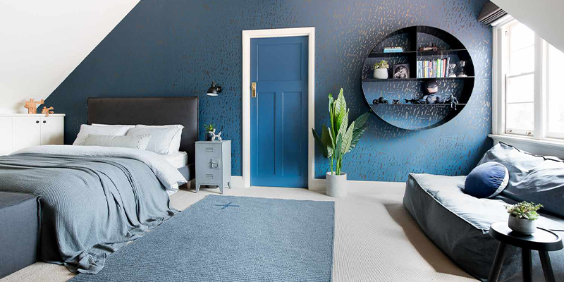 Màu sơn phòng ngủ đẹp cho con gái màu xanh dương 3