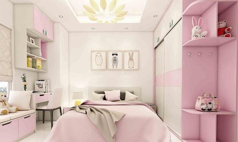 thiết kế phòng ngủ dành cho các bé gái dịu dàng
