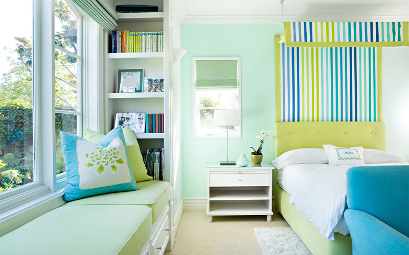 Sơn màu xanh lam nhạt phòng ngủ đẹp cho con trai